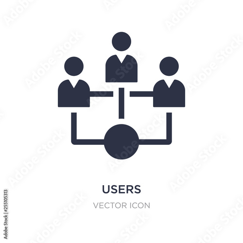 users interconnected icon on white background. Simple element illustration from Business and analytics concept.