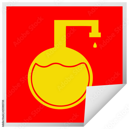 square peeling sticker cartoon science experiment