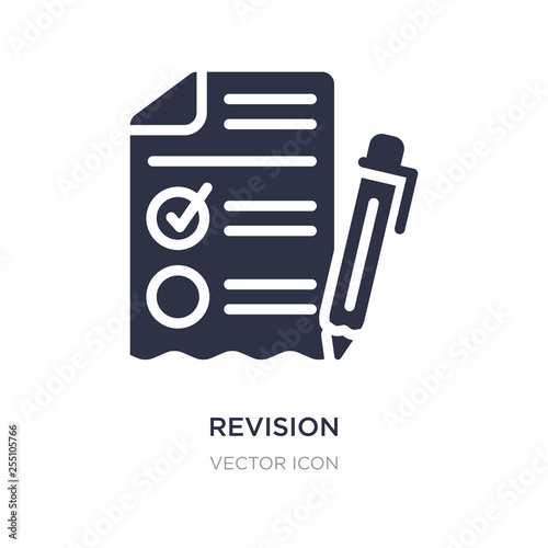 revision icon on white background. Simple element illustration from Business and finance concept.