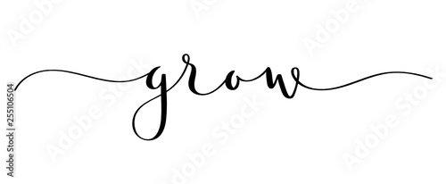 GROW brush calligraphy banner