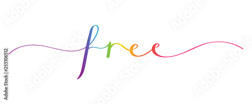 FREE rainbow brush calligraphy banner