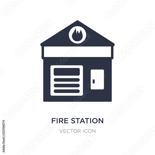 fire station icon on white background. Simple element illustration from City elements concept.