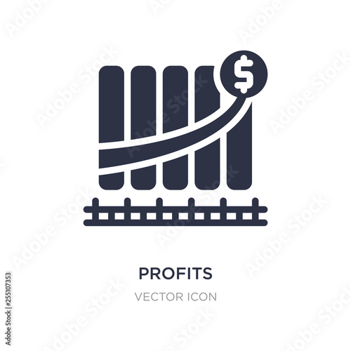 profits icon on white background. Simple element illustration from Digital economy concept.