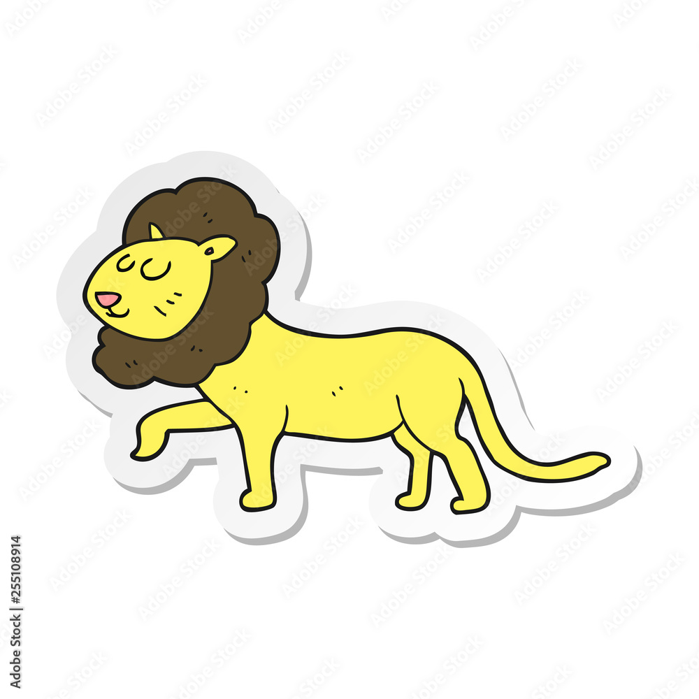sticker of a cartoon lion sticker of a cartoon lion