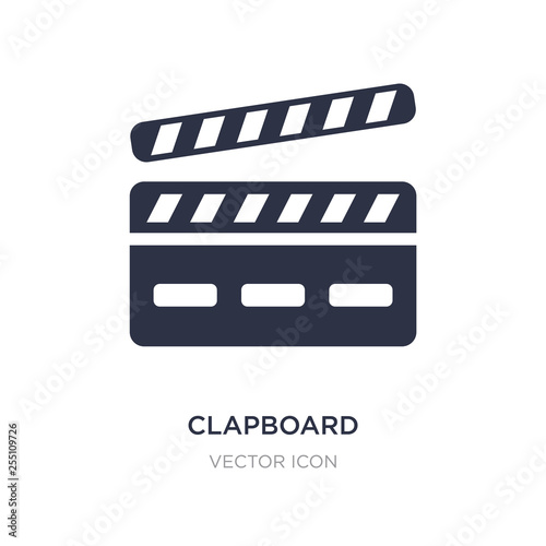 clapboard icon on white background. Simple element illustration from Entertainment and arcade concept.