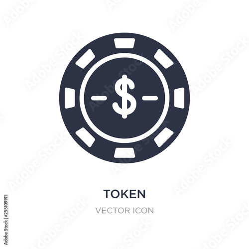 token icon on white background. Simple element illustration from Entertainment and arcade concept.
