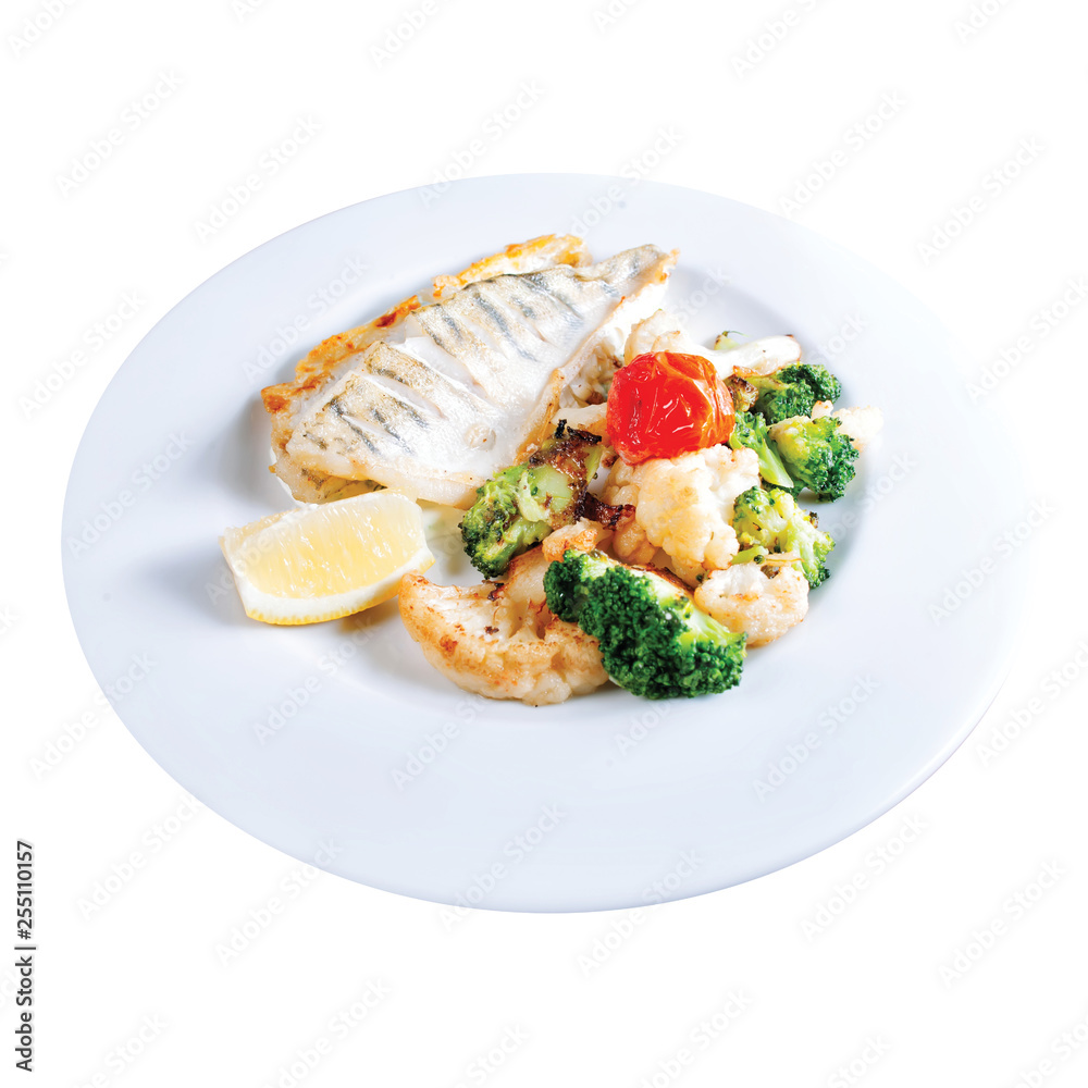 fried fish with vegetables fried fish with vegetables