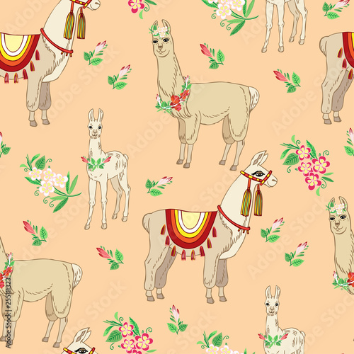 Llamas seamless pattern041
