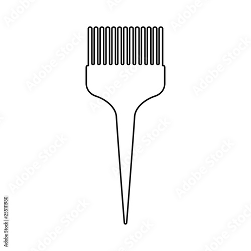 Icono plano lineal peine para tinte en color negro