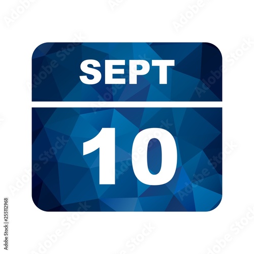 September 10th Date on a Single Day Calendar