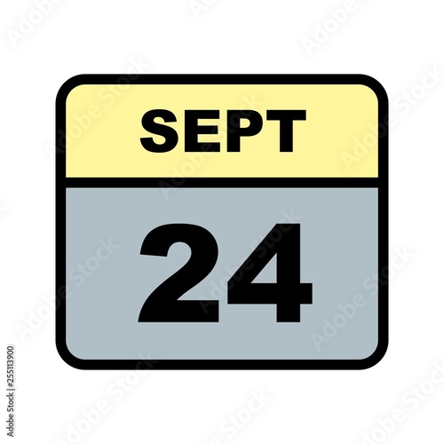 September 24th Date on a Single Day Calendar