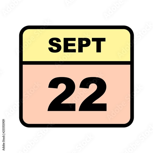 September 22nd Date on a Single Day Calendar