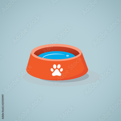 Dog bowl vector icon. 