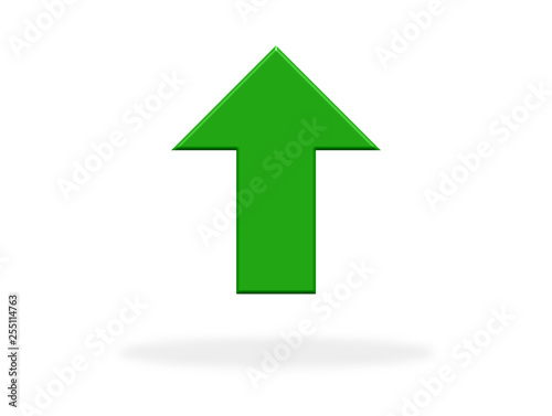 Grüner Pfeil nach oben als Symbol für Gewinn, Gewinner, Upload oder Richtung