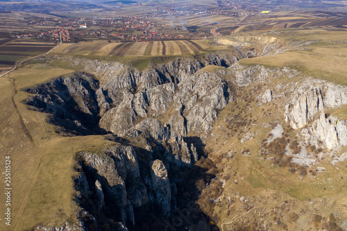 Aerial view of a gorge photo