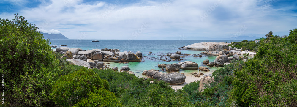 Panorama Shot of Boulders beach nature reserve, Siamon's Town, Western Cape, South Africa
