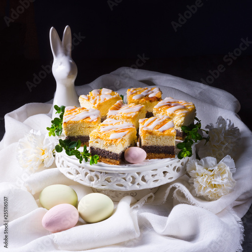 delicious easter poppy seed cake with white glaze photo