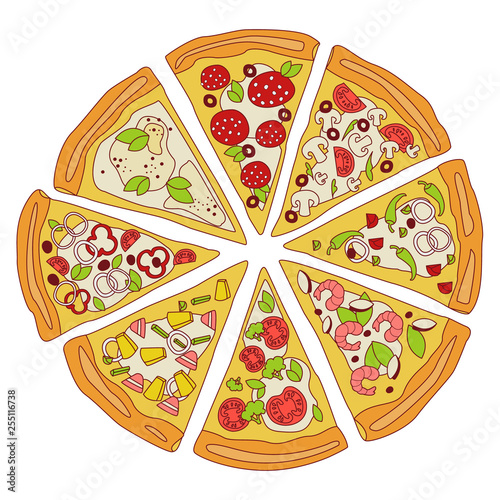 Tasty Sliced Pizza Illustration