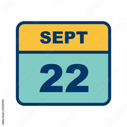 September 22nd Date on a Single Day Calendar