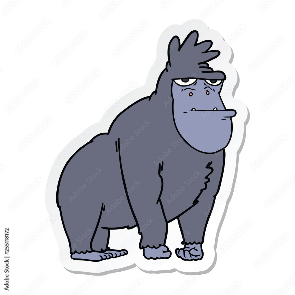Naklejka premium sticker of a cartoon gorilla