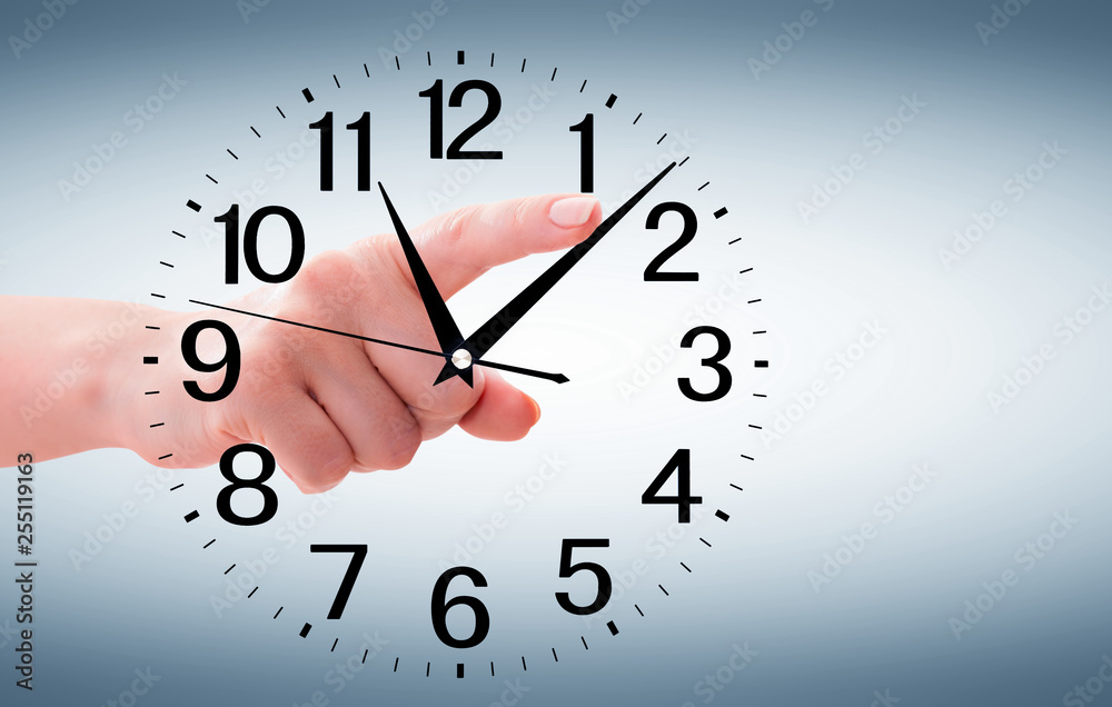 Human Hand Holding Clock Time isolated on white Human Hand Holding Clock Time isolated on white