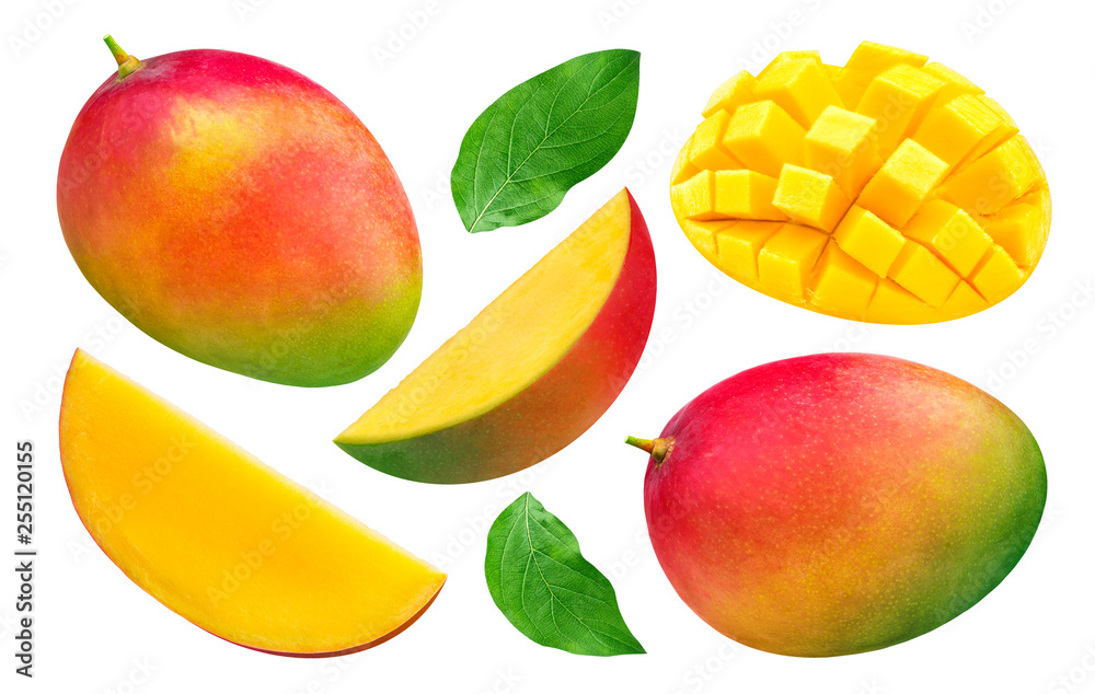Mango collection isolated on white background Mango collection isolated on white background