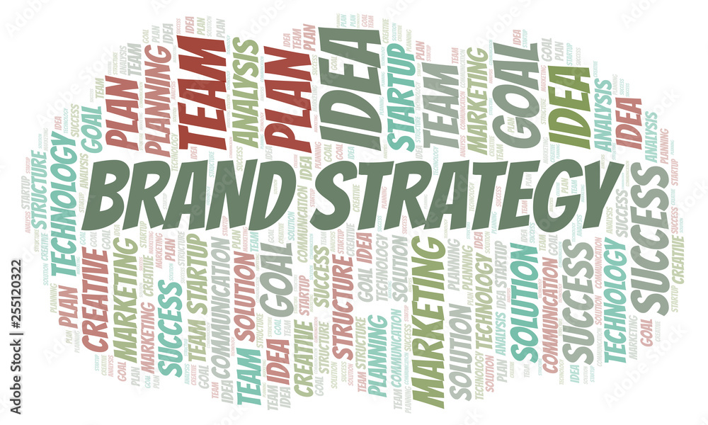 Obraz premium Brand Strategy word cloud.