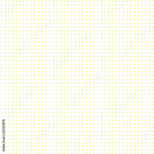 Yellow dots on white background. 