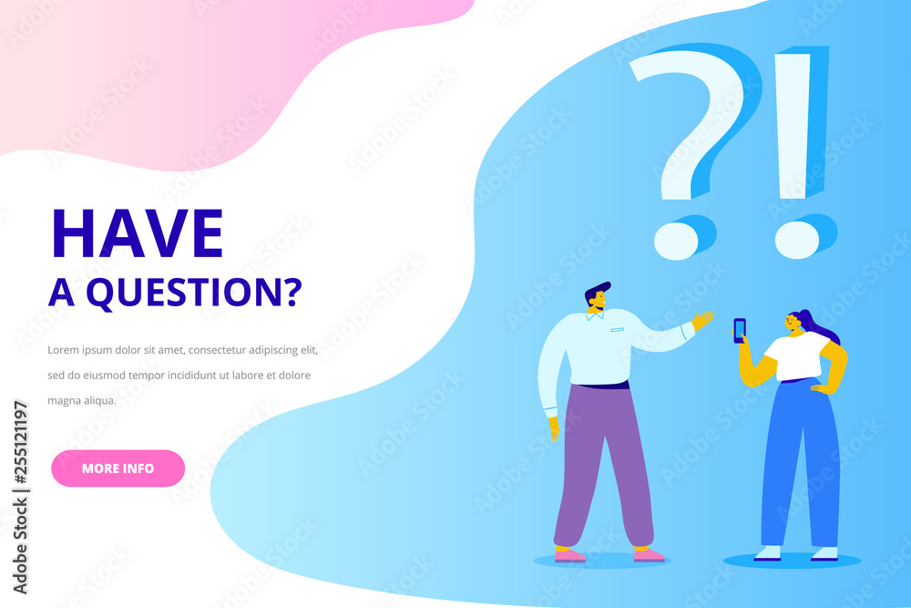 Question and answer concept illustration. People asking to online support center. Flat vector characters. Question and answer concept illustration. People asking to online support center. Flat vector characters.