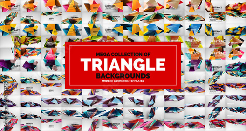 Mega collection of triangle low poly backgrounds