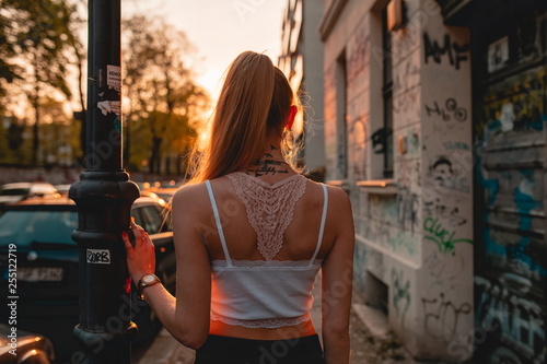 Canvas Print portrait of a young woman in berlin