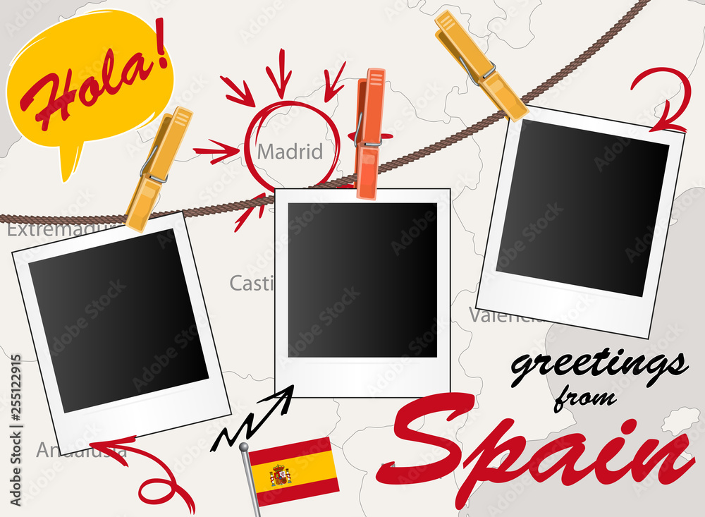 Greeting card with Spain