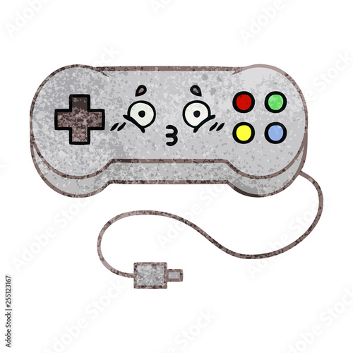 retro grunge texture cartoon game controller