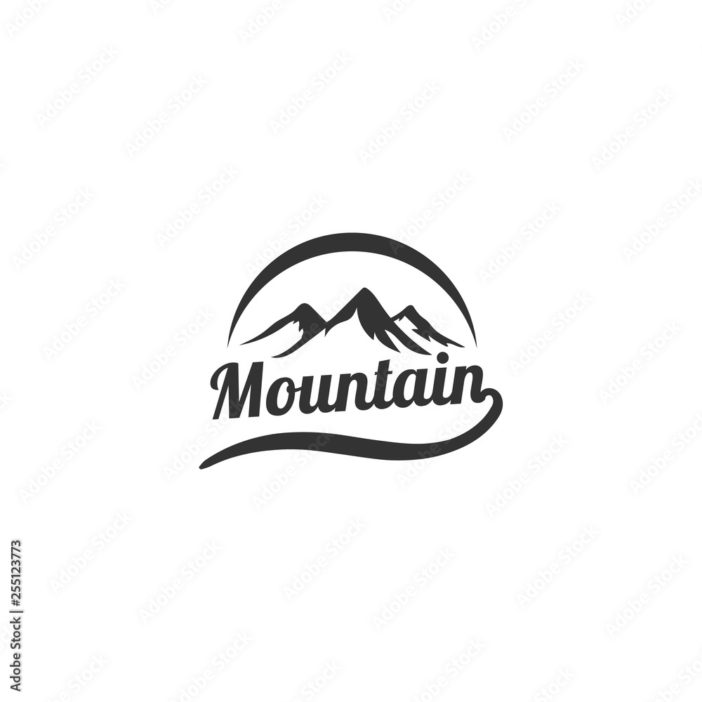 Fototapeta premium mountain logo designs with sun symbol