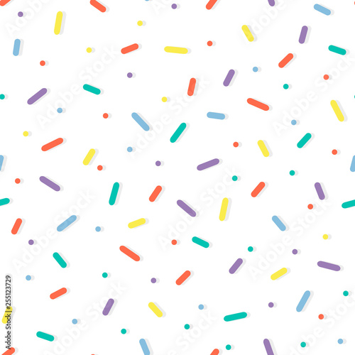 Seamless pattern with colorful sprinkles. Donut glaze background.