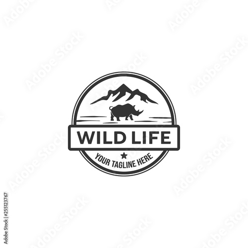 rhino and the mountain logo designs