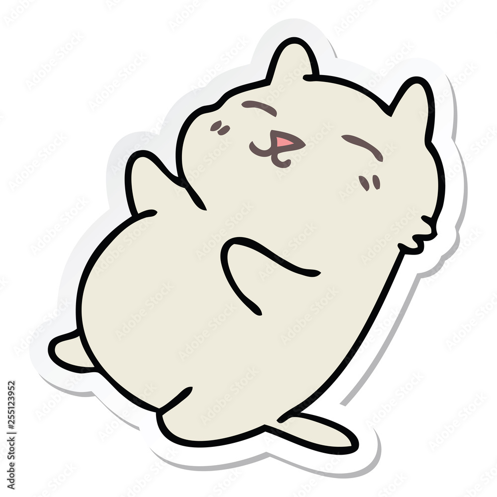 sticker of a quirky hand drawn cartoon cat sticker of a quirky hand drawn cartoon cat
