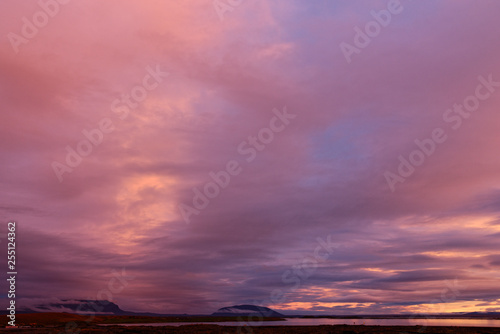 Sonnenuntergang am Myvatn, Island