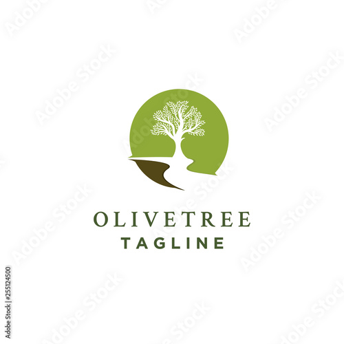 olive tree logo designs with rivers