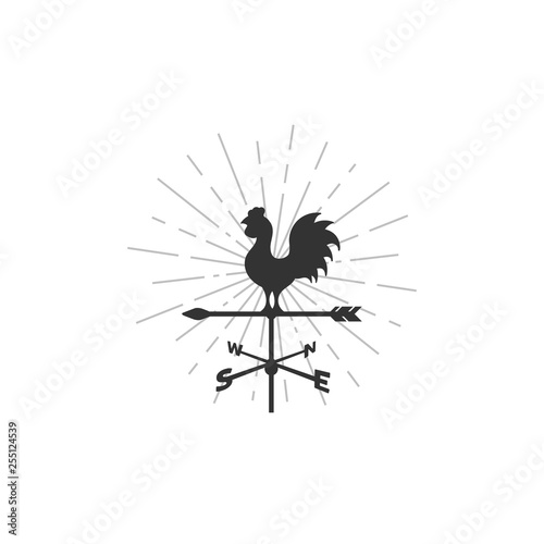 weather vane and sunburst background illustrations photo