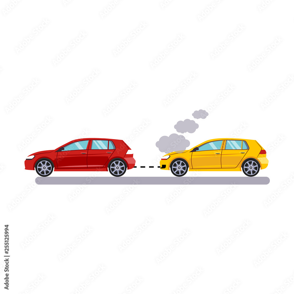Car and Transportation. Towing Cars. Vector Illustration