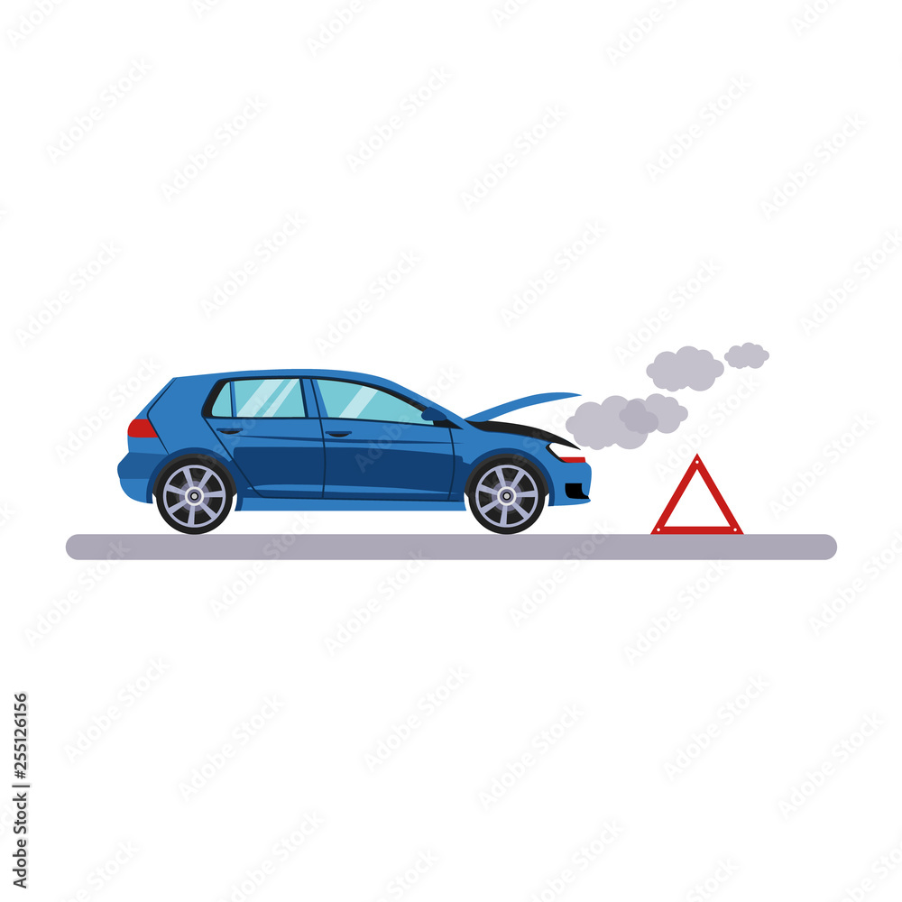 Car and Transportation Breakdown. Vector Illustration