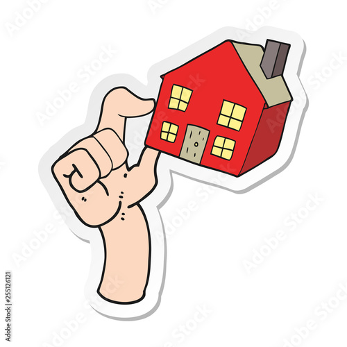 sticker of a cartoon housing market