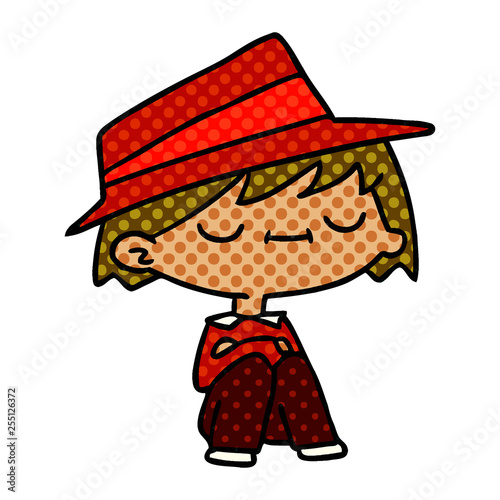 cartoon of a cute kawaii person