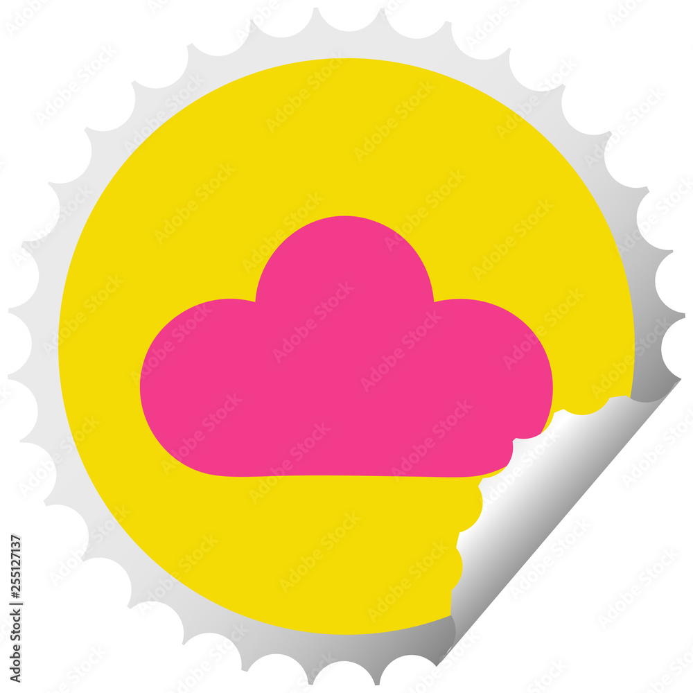 circular peeling sticker cartoon white cloud circular peeling sticker cartoon white cloud