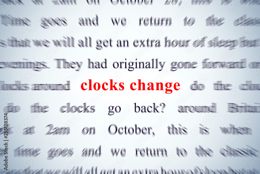 clocks change zooming on word