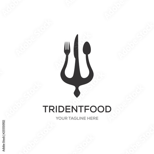 trident, spoon, fork in the logo designs