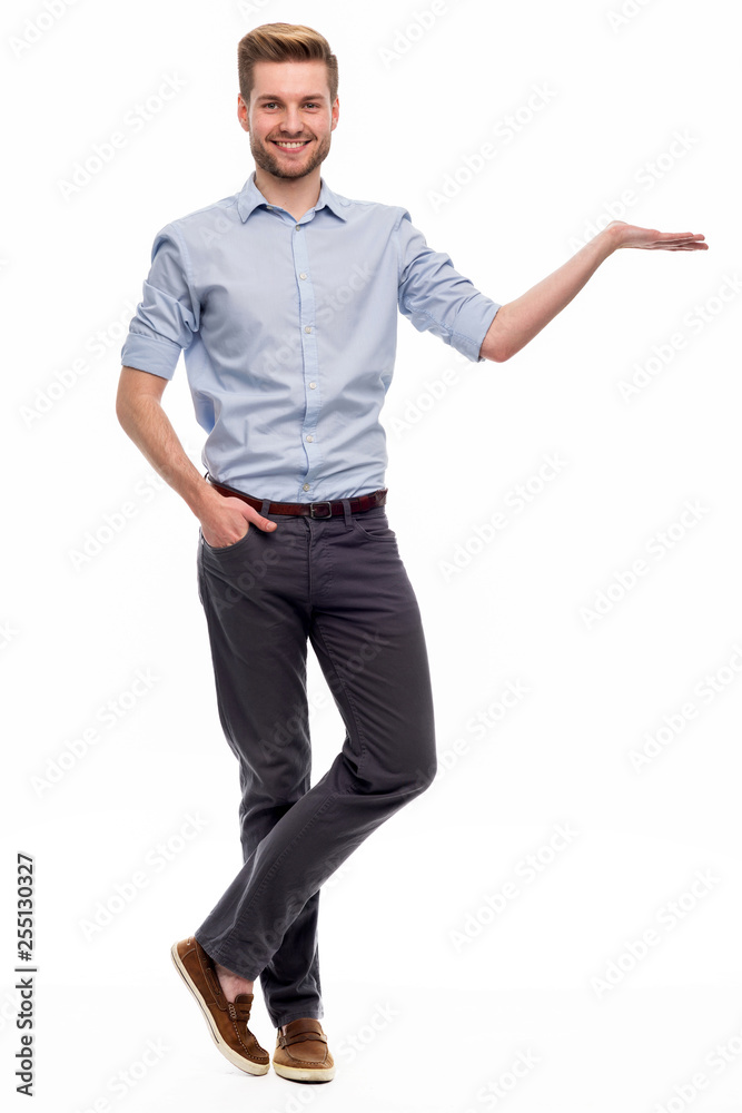 Full length portrait of young man standing on white background Full length portrait of young man standing on white background