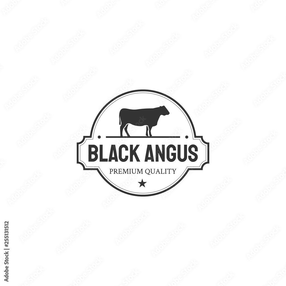 Retro Vintage Cattle / Beef Emblem Label logo design inspiration Stock ...