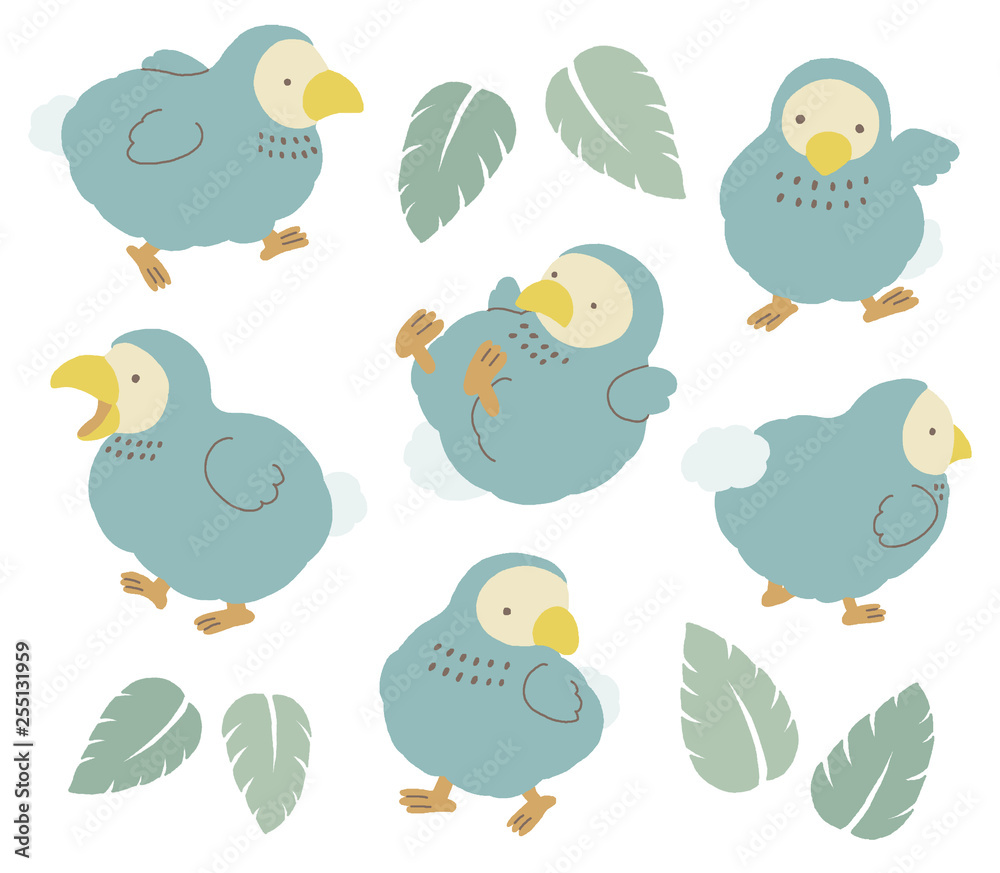 Set of cute Dodo bird illustration Set of cute Dodo bird illustration